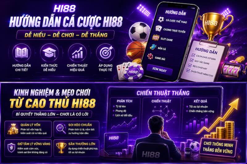 Hướng dẫn cá cược HI88 với giao diện hiện đại, chia sẻ kinh nghiệm chơi,